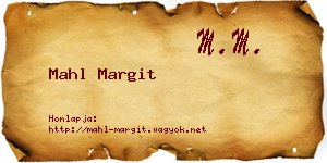 Mahl Margit névjegykártya